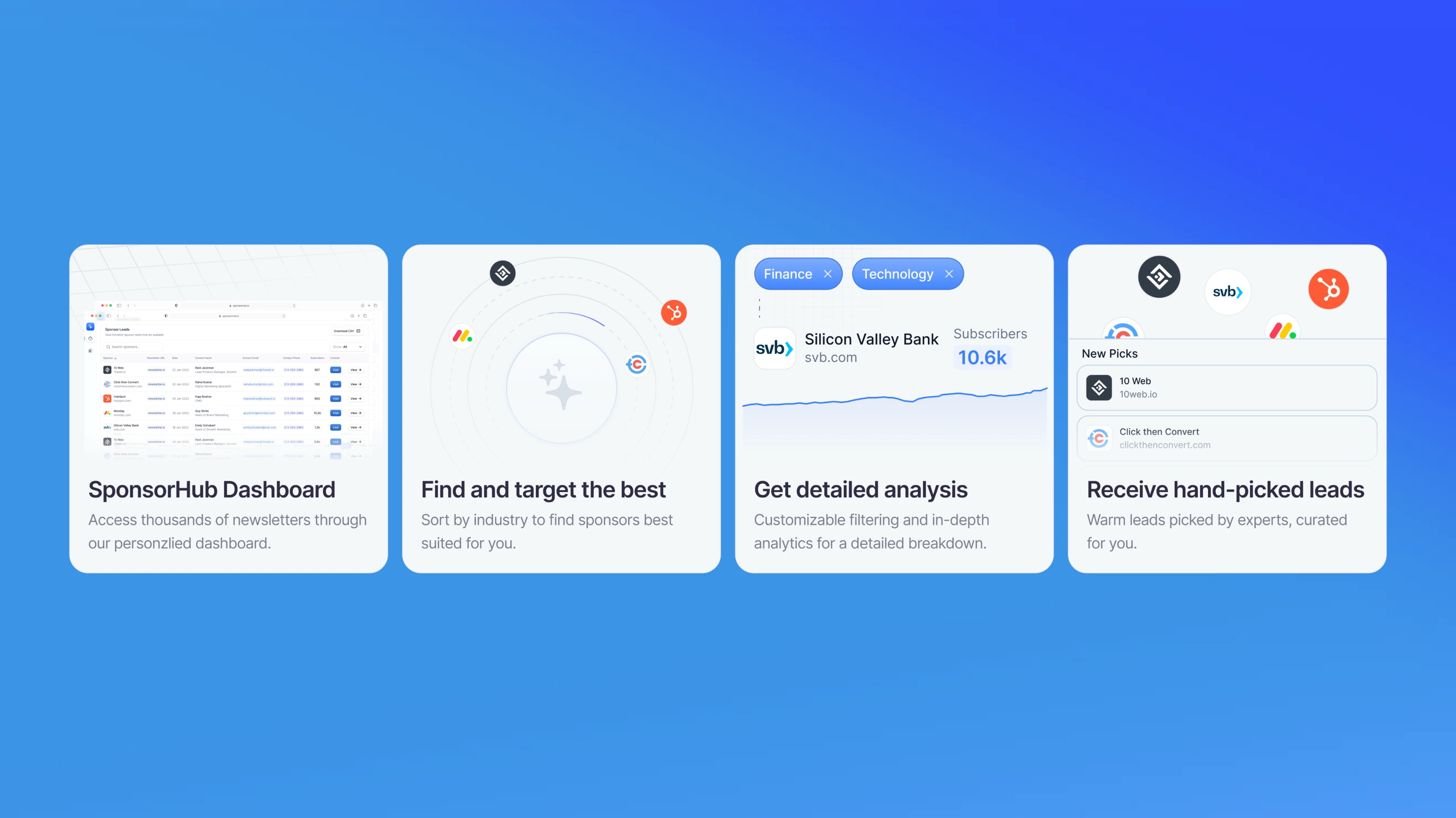 Sponsorhub — Product features & visual system